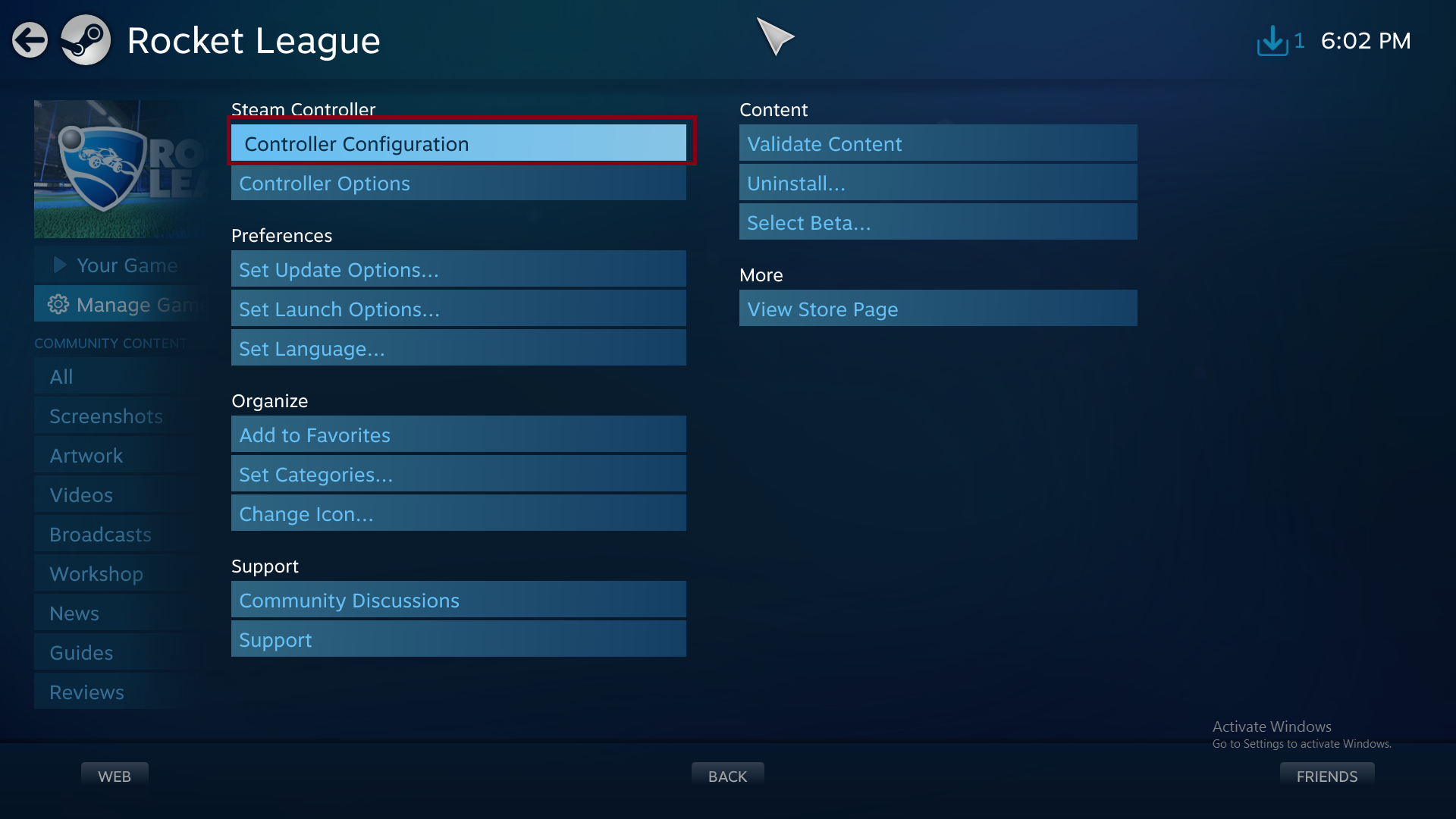 Rocket Camera Settings, Controller, and FPS